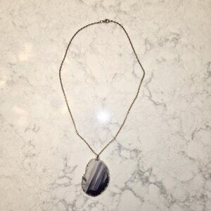 Large Agate Pendant Necklace